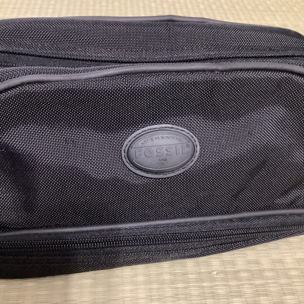 Fossil Black Canvas Zip Two Compartments Case Toi… - image 1